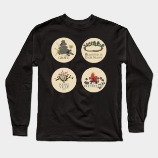 Pagan Blessing Circles - Small Sheet Long Sleeve T-Shirt